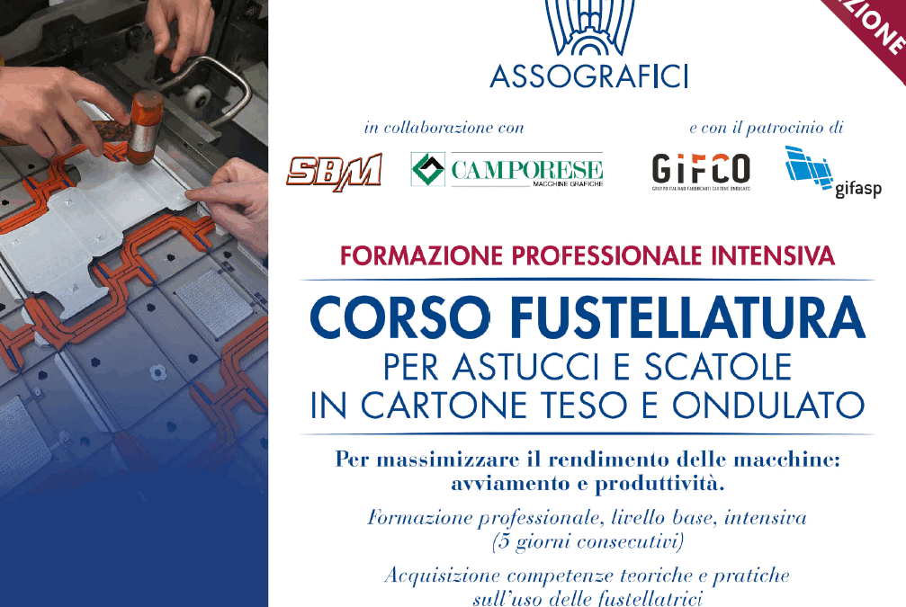 Corso di Fustellatura dal 22 al 26 settembre 2025 – Aperte le iscrizioni