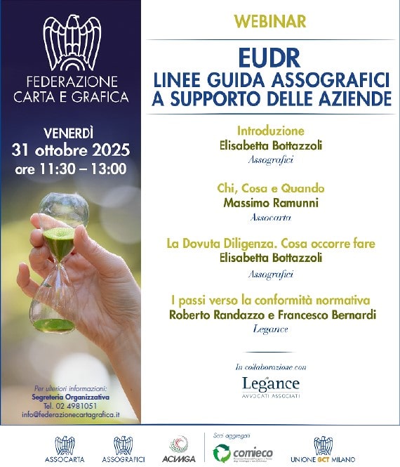 WEBINAR 31 ottobre 2025 / EUDR – Presentazione delle Linee Guida Assografici a supporto delle aziende